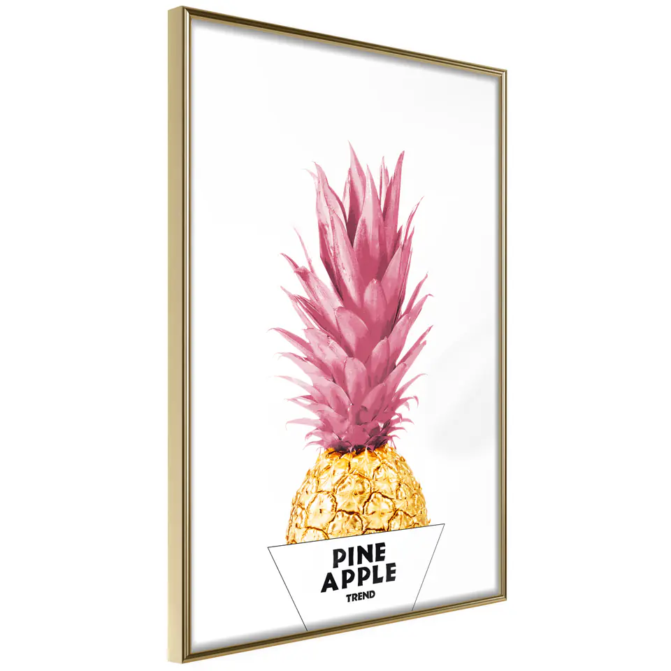 ⁨Poster - Fashionable pineapple (size 20x30, finish Gold frame)⁩ at Wasserman.eu
