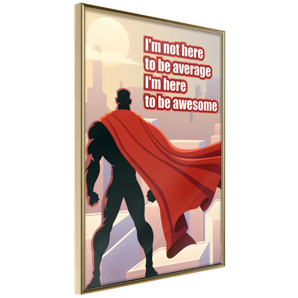 ⁨Poster - Be your own superhero (size 20x30, finish Gold frame)⁩ at Wasserman.eu