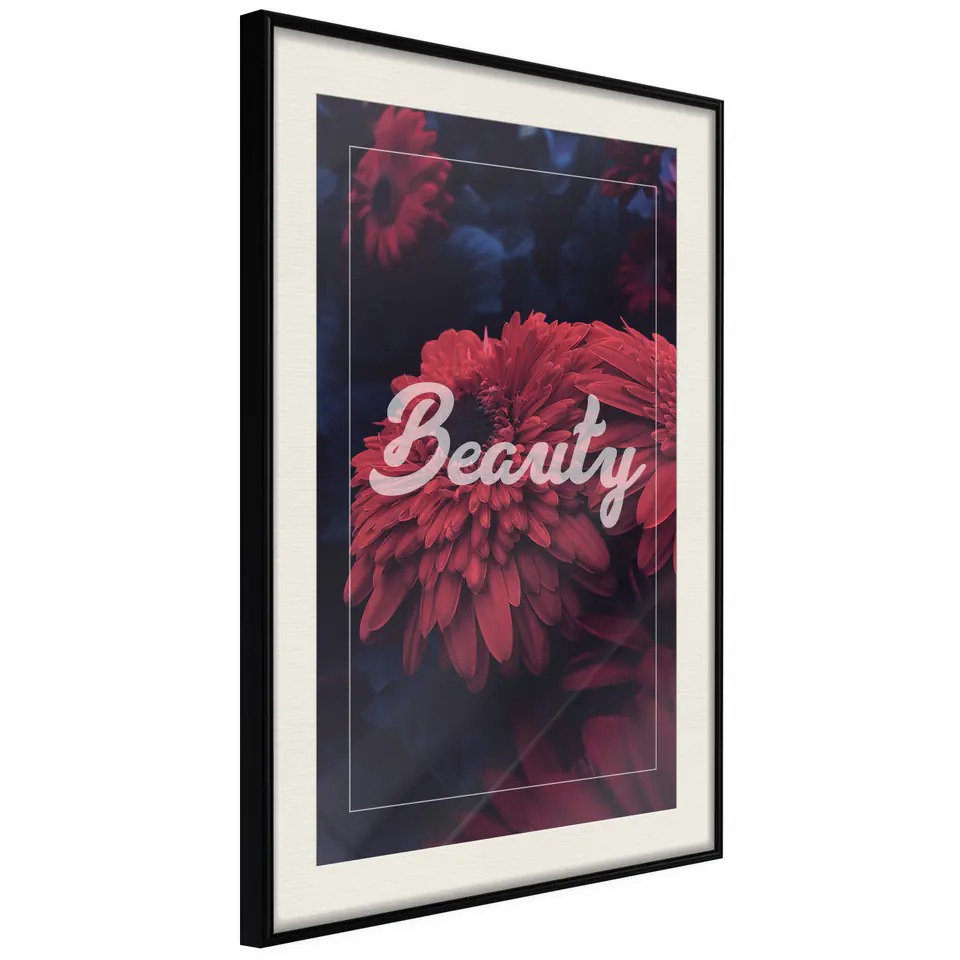 ⁨Poster - The beauty of flowers (size 20x30, finish Black frame with passe-partout)⁩ at Wasserman.eu