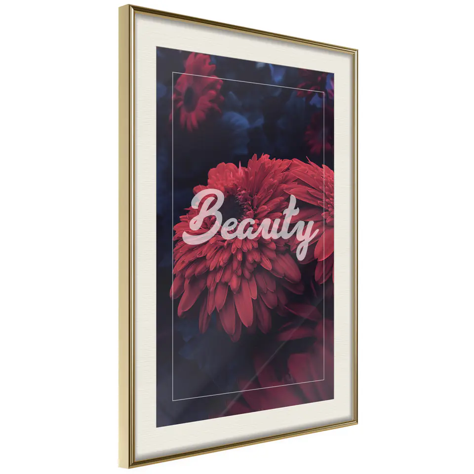 ⁨Poster - The beauty of flowers (size 20x30, finish Gold frame with passe-partout)⁩ at Wasserman.eu