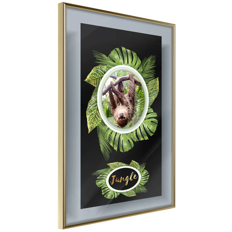 ⁨Poster - Greetings from the jungle (size 20x30, finish Gold frame)⁩ at Wasserman.eu