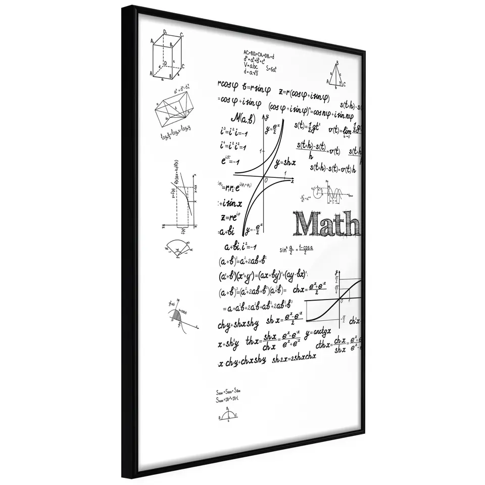 ⁨Poster - Mathematical formulas (size 20x30, finish Frame black)⁩ at Wasserman.eu