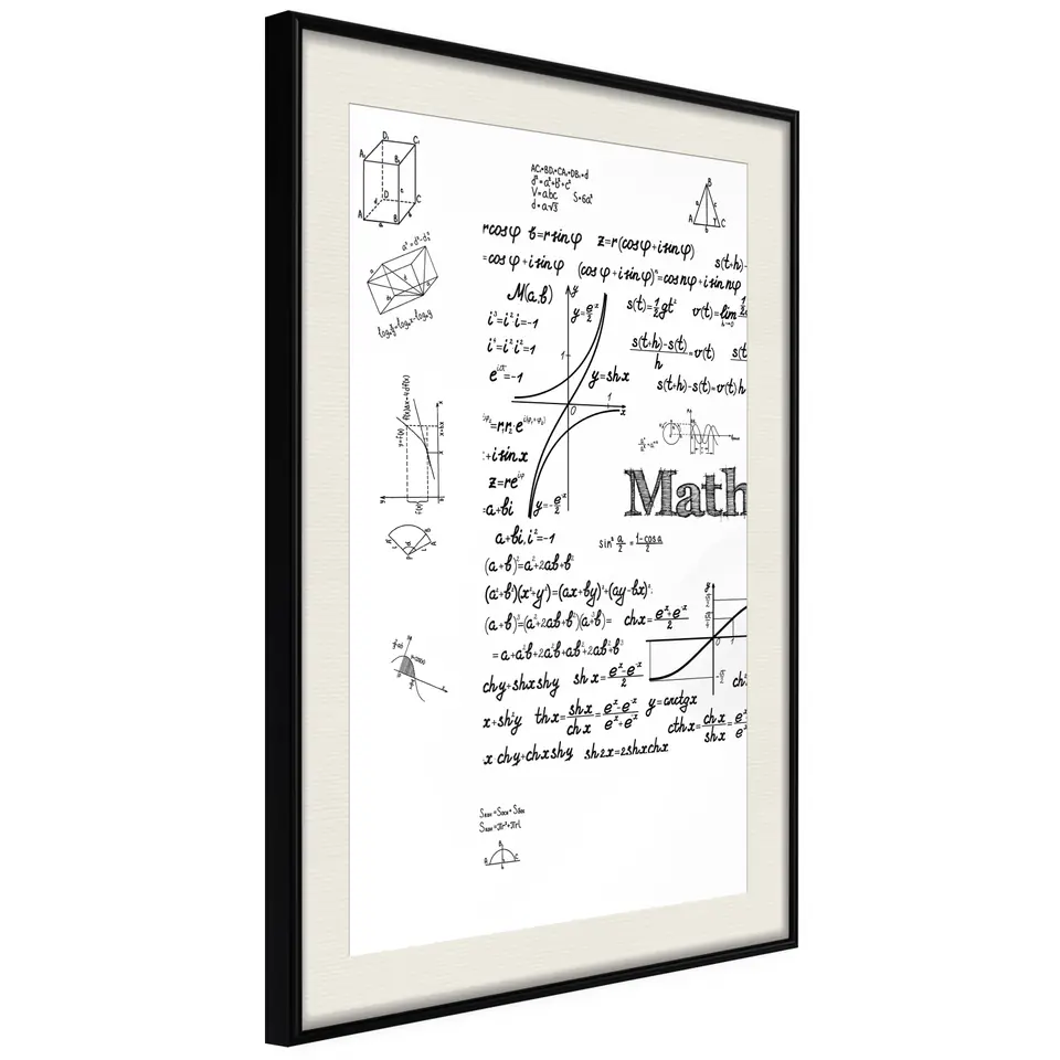 ⁨Plakat - Matematyka [Poster] (rozmiar 30x45, wykończenie Rama czarna z passe-partout)⁩ w sklepie Wasserman.eu