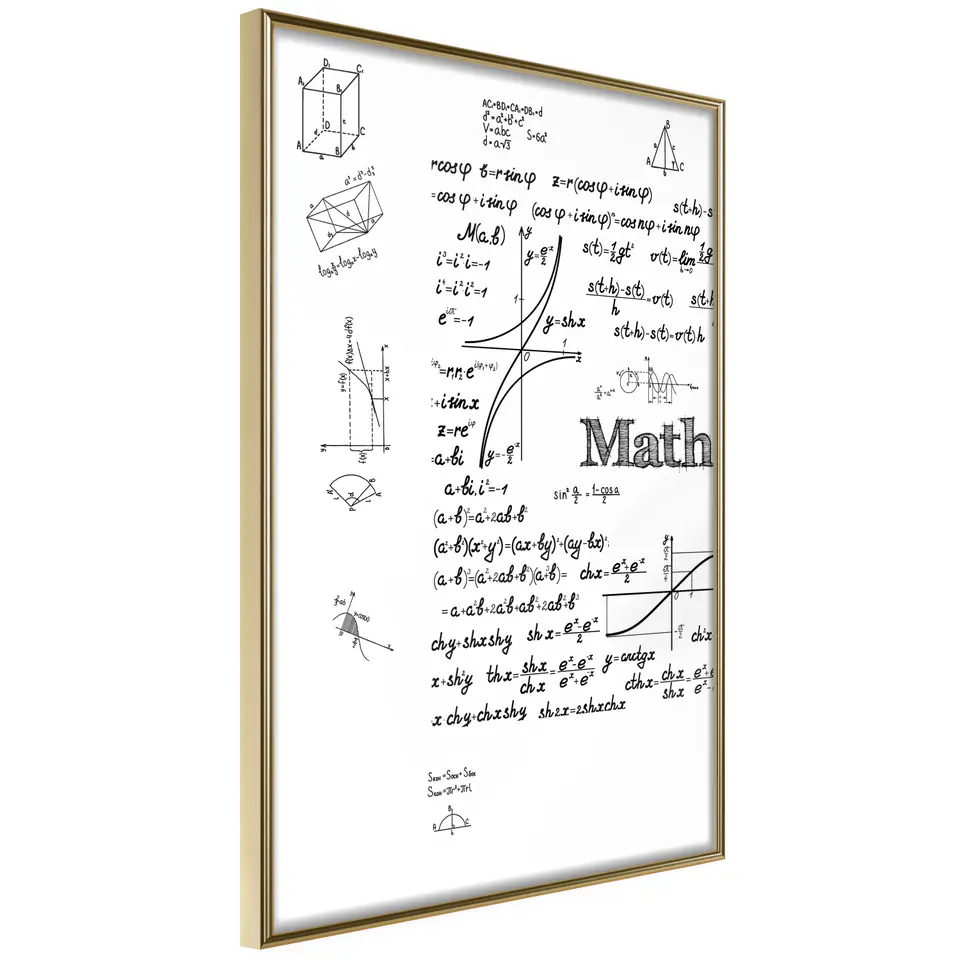 ⁨Plakat - Matematyka [Poster] (rozmiar 20x30, wykończenie Rama złota)⁩ w sklepie Wasserman.eu