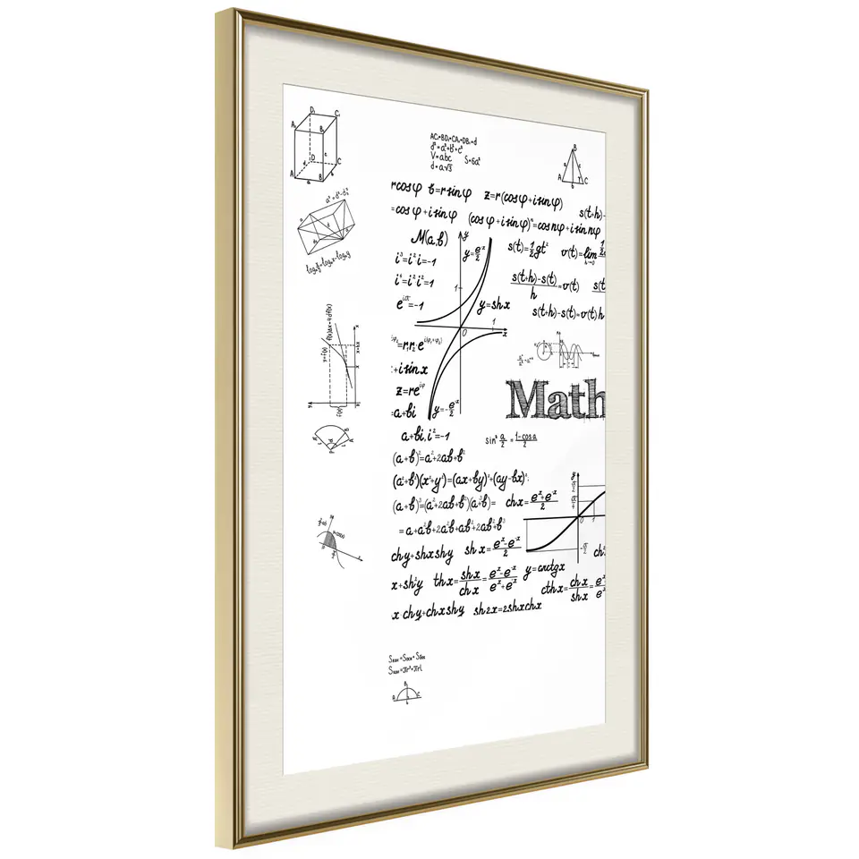 ⁨Plakat - Matematyka [Poster] (rozmiar 20x30, wykończenie Rama złota z passe-partout)⁩ w sklepie Wasserman.eu