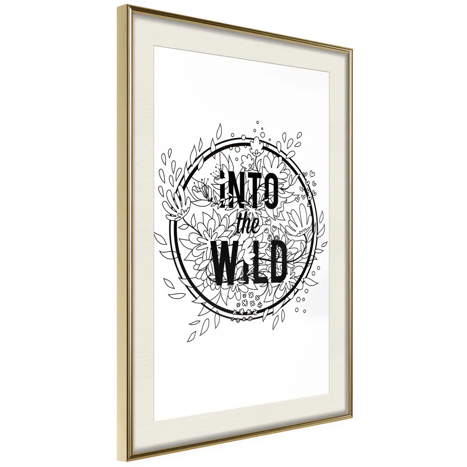 ⁨Poster - Connect with nature (size 20x30, finish Gold frame with passe-partout)⁩ at Wasserman.eu