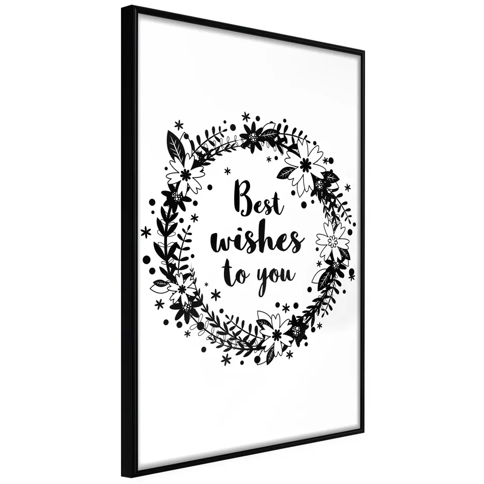 ⁨Plakat - Best wishes to you [Poster] (rozmiar 20x30, wykończenie Rama czarna)⁩ w sklepie Wasserman.eu