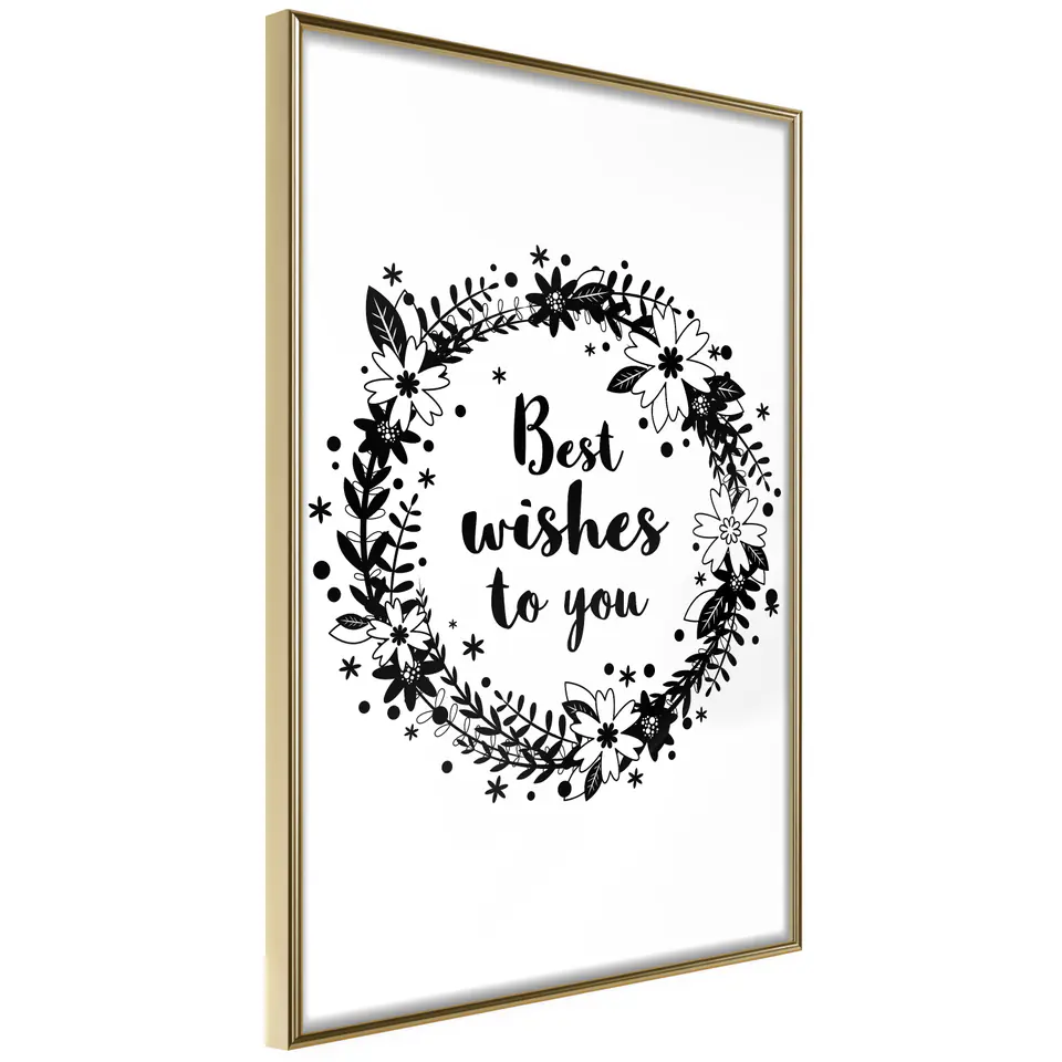 ⁨Poster - Best wishes (size 20x30, finish Gold frame)⁩ at Wasserman.eu