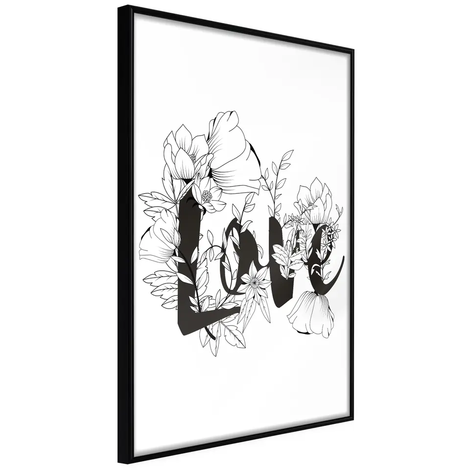 ⁨Poster - Blooming Love (size 20x30, finish Frame black)⁩ at Wasserman.eu