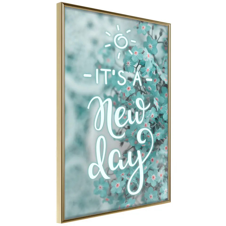 ⁨Plakat - It's a new day [Poster] (rozmiar 20x30, wykończenie Rama złota)⁩ w sklepie Wasserman.eu