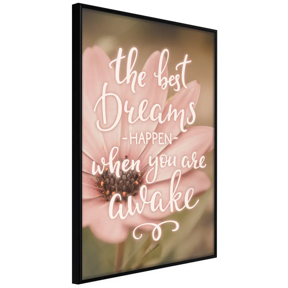 ⁨Plakat - The best dreams happen when you are awake [Poster] (rozmiar 20x30, wykończenie Rama czarna)⁩ w sklepie Wasserman.eu