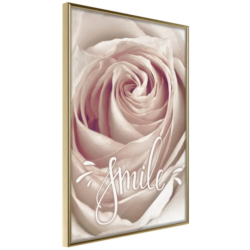 ⁨Poster - Rose with message (size 40x60, finish Gold frame)⁩ at Wasserman.eu