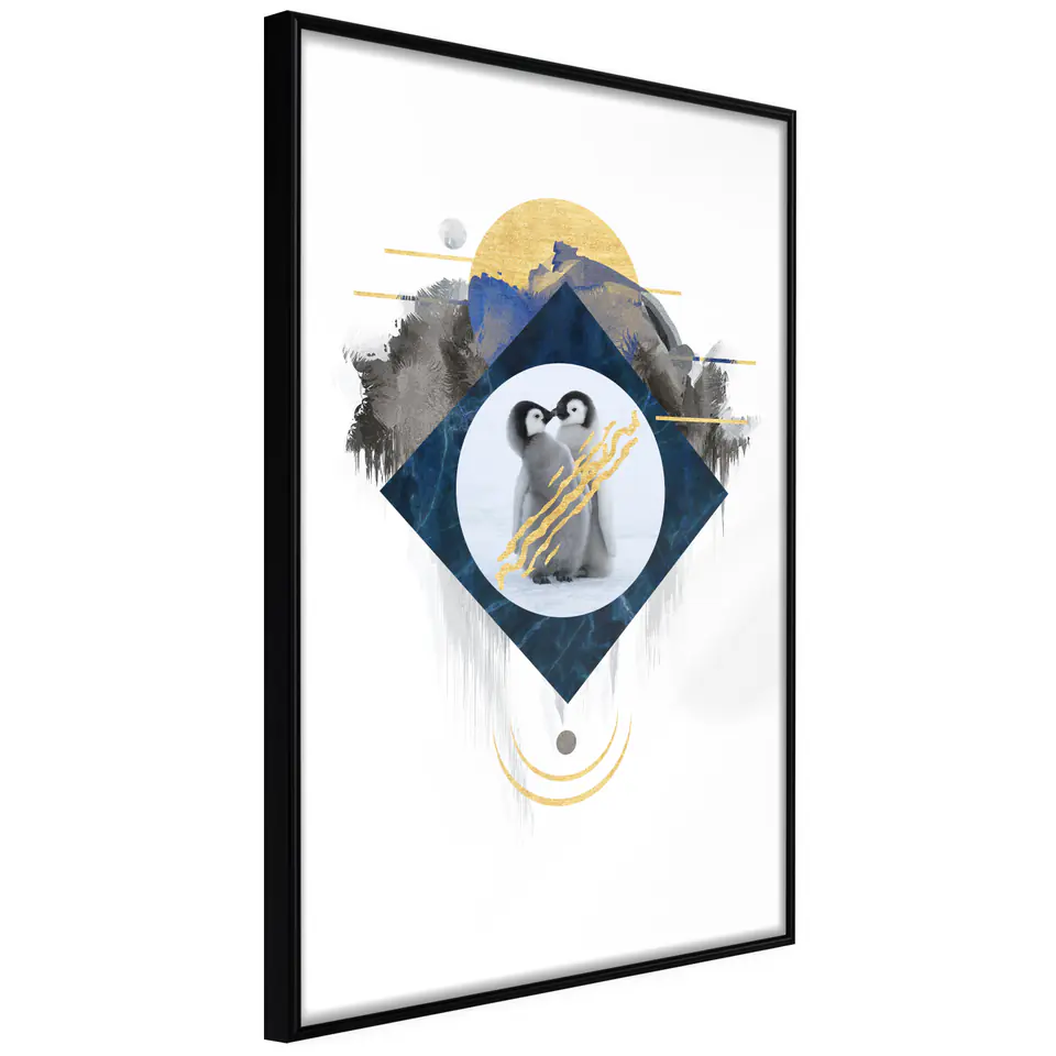 ⁨Poster - Small penguins (size 20x30, finish Frame black)⁩ at Wasserman.eu