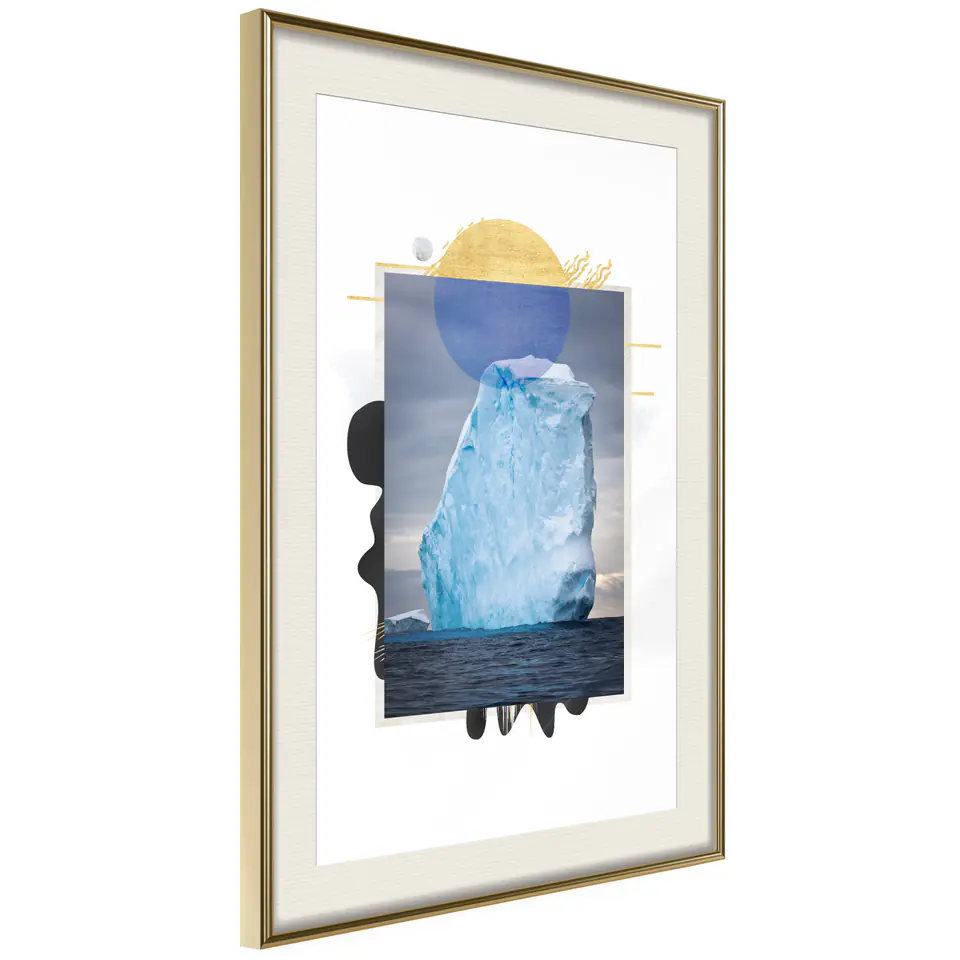 ⁨Poster - The tip of the iceberg (size 20x30, finish Gold frame with passe-partout)⁩ at Wasserman.eu
