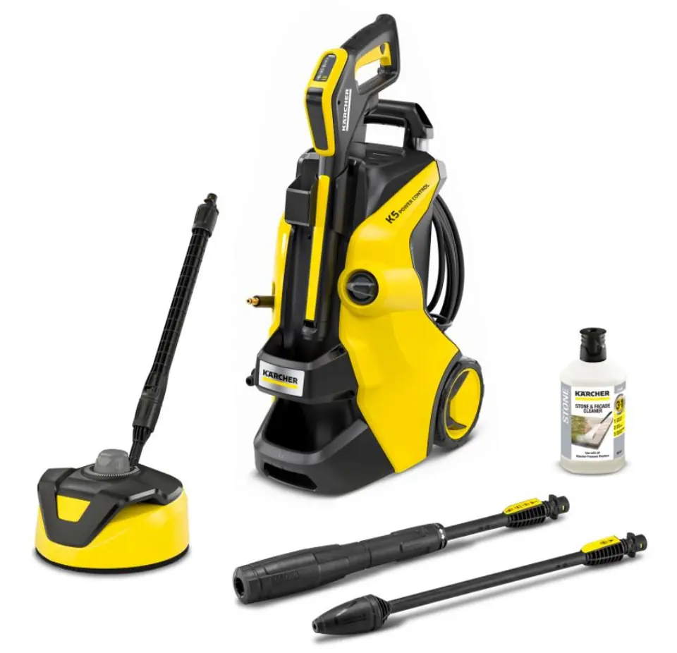 ⁨Kärcher K 5 Power Control Home pressure washer Upright Electric 500 l/h Black, Yellow⁩ at Wasserman.eu