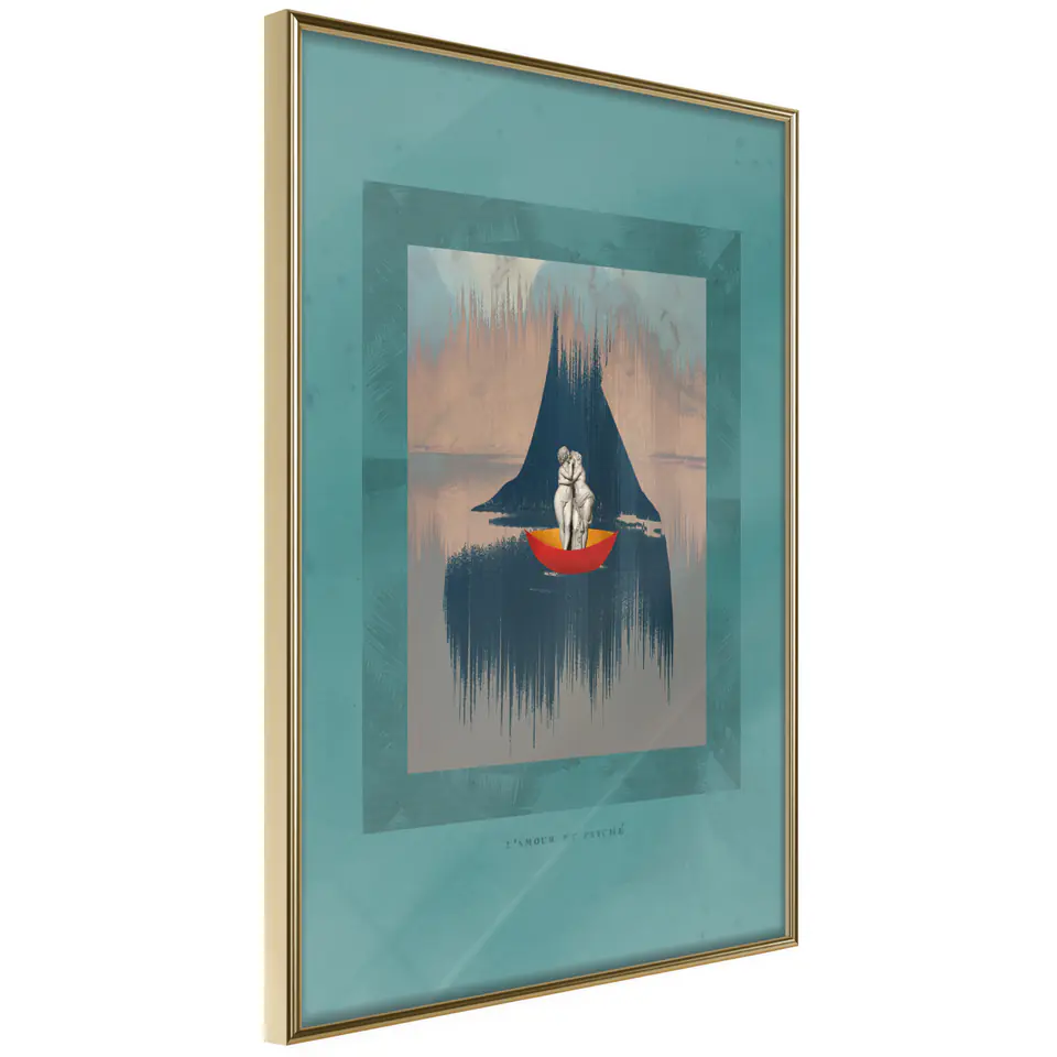 ⁨Poster - Amor and Psyche (size 30x45, finish Gold frame)⁩ at Wasserman.eu