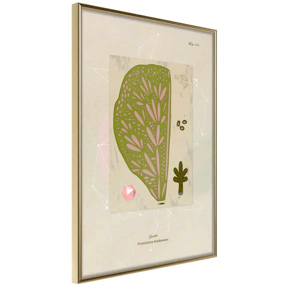 ⁨Poster - Leaf section (size 20x30, finish Gold frame)⁩ at Wasserman.eu