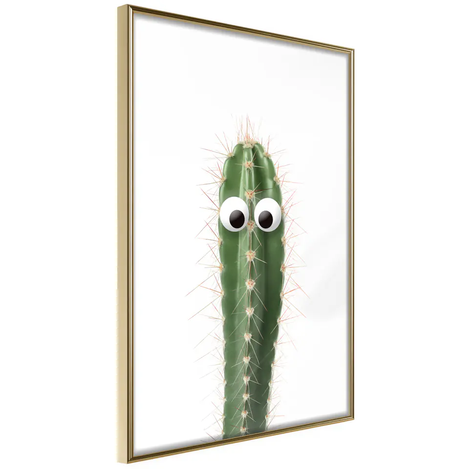 ⁨Plakat - Żywy kaktus [Poster] (rozmiar 20x30, wykończenie Rama złota)⁩ w sklepie Wasserman.eu