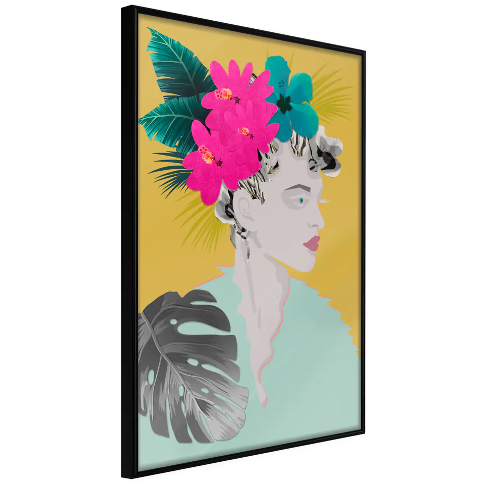 ⁨Poster - Flower crown (size 20x30, finish Frame black)⁩ at Wasserman.eu