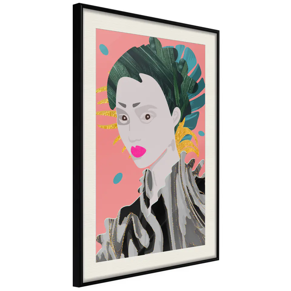 ⁨Poster - Geisha (size 30x45, finish Black frame with passe-partout)⁩ at Wasserman.eu