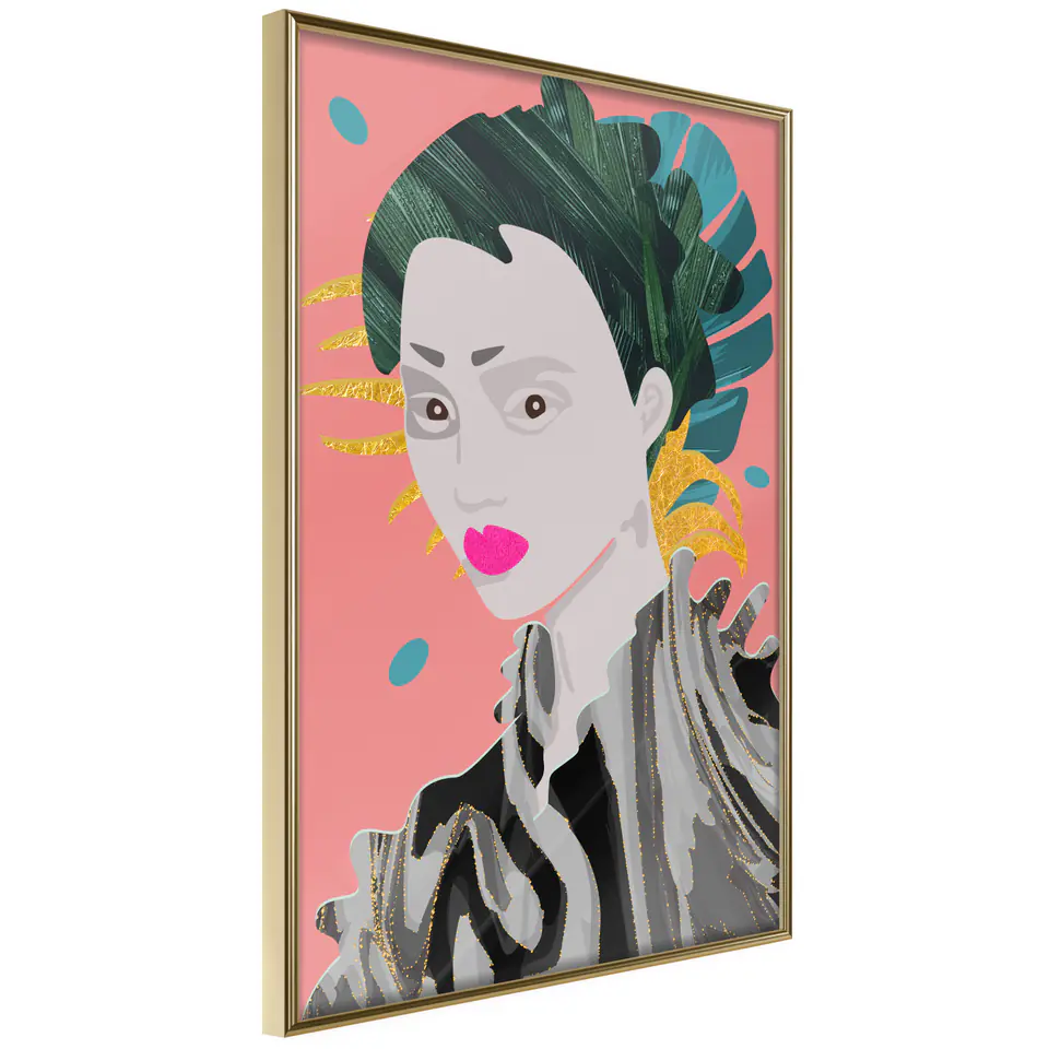 ⁨Poster - Geisha (size 20x30, finish Gold frame)⁩ at Wasserman.eu