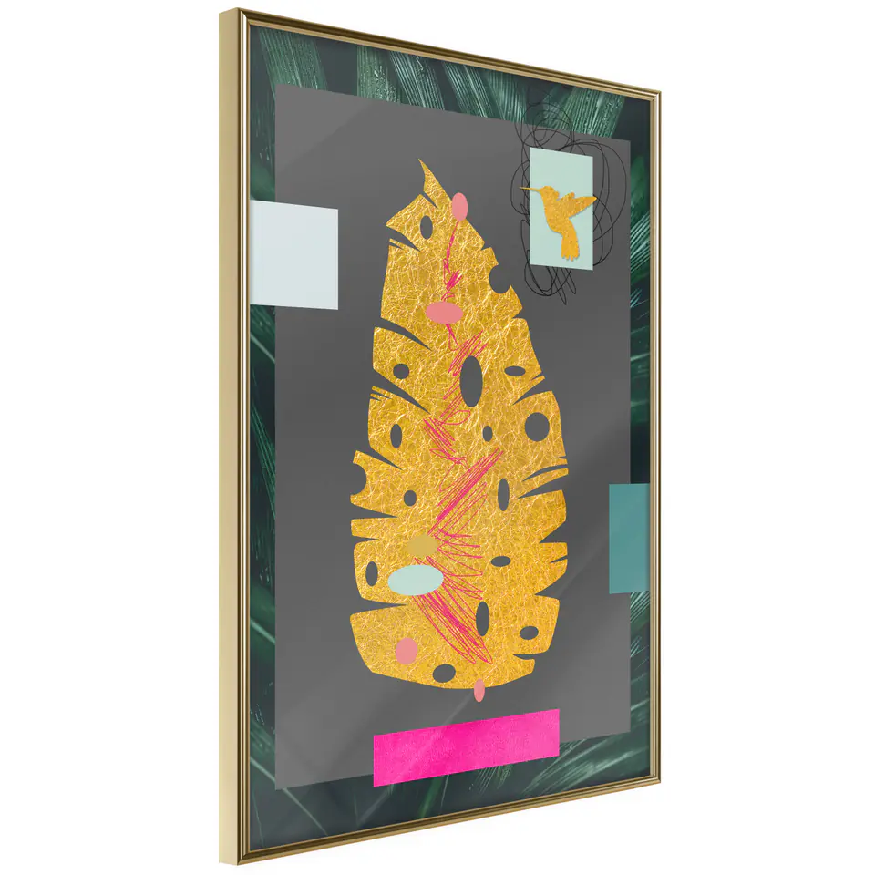 ⁨Poster - Botanical treasure (size 20x30, finish Gold frame)⁩ at Wasserman.eu