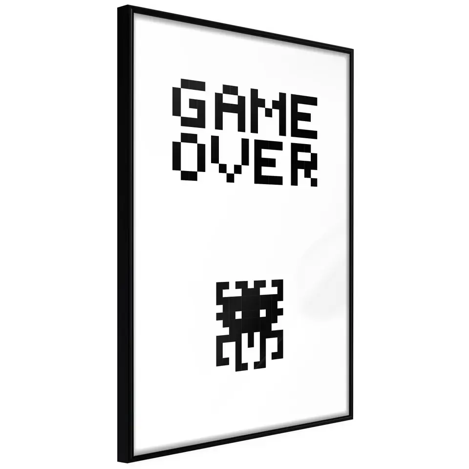 ⁨Plakat - Game over [Poster] (rozmiar 20x30, wykończenie Rama czarna)⁩ w sklepie Wasserman.eu