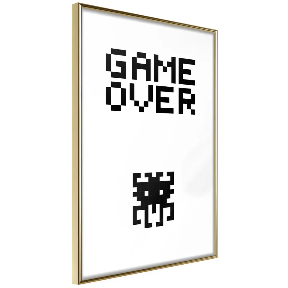 ⁨Plakat - Game over [Poster] (rozmiar 40x60, wykończenie Rama złota)⁩ w sklepie Wasserman.eu