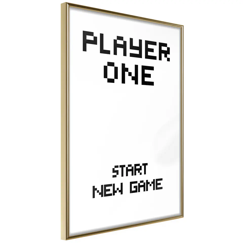 ⁨Plakat - Start new game [Poster] (rozmiar 20x30, wykończenie Rama złota)⁩ w sklepie Wasserman.eu