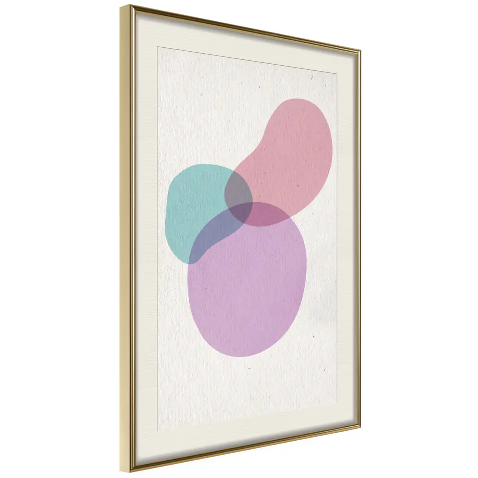 ⁨Poster - Pastel collection I (size 20x30, finish Gold frame with passe-partout)⁩ at Wasserman.eu