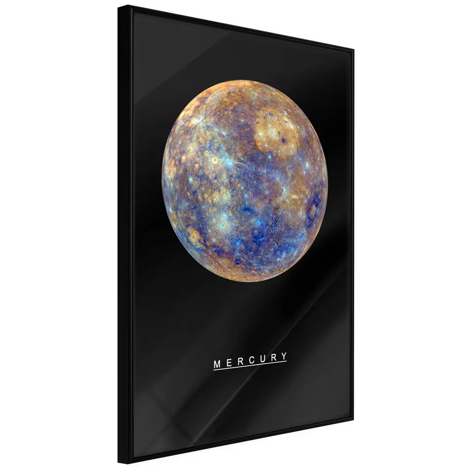 ⁨Poster - Solar system: Mercury (size 20x30, finish Frame black)⁩ at Wasserman.eu