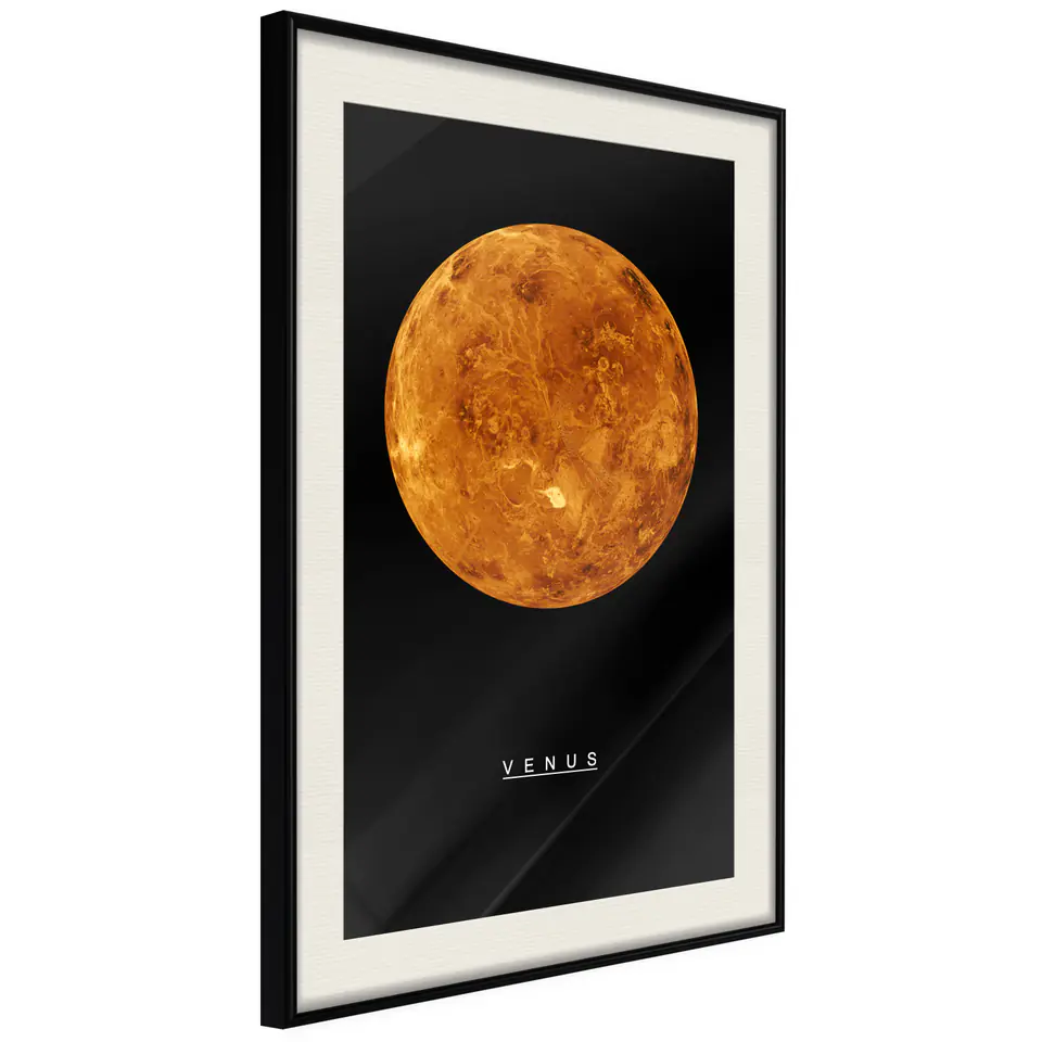 ⁨Poster - Solar System: Venus (size 20x30, finish Black frame with passe-partout)⁩ at Wasserman.eu