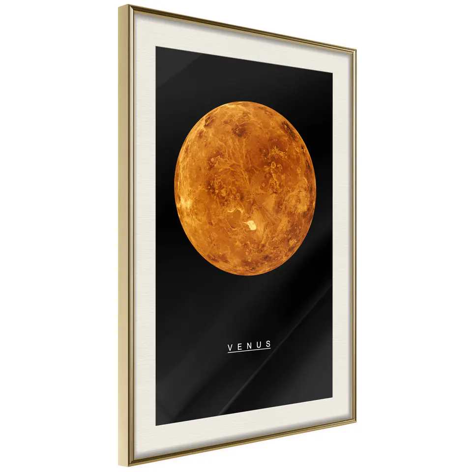 ⁨Poster - Solar System: Venus (size 20x30, finish Gold frame with passe-partout)⁩ at Wasserman.eu