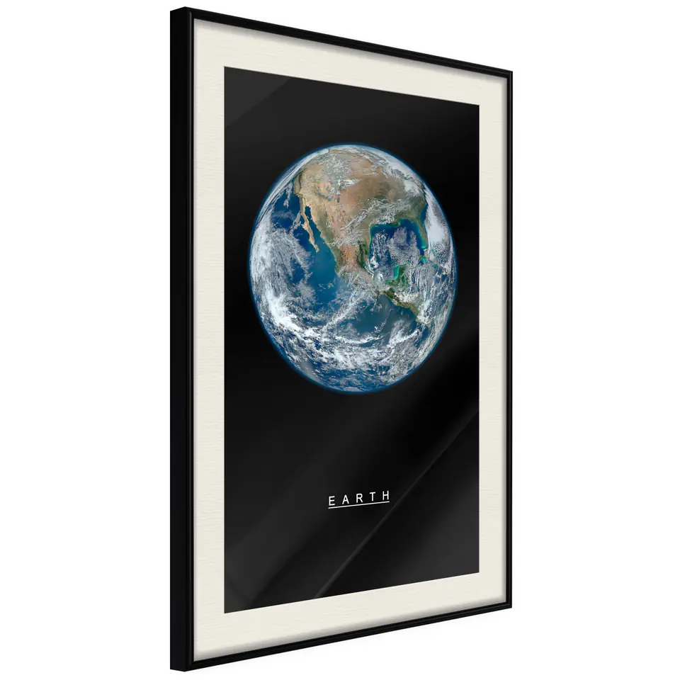 ⁨Poster - Solar System: Earth (size 20x30, finish Black frame with passe-partout)⁩ at Wasserman.eu