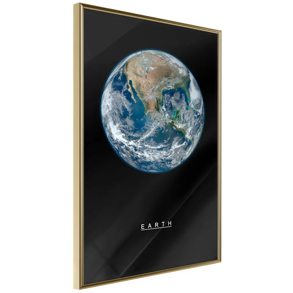 ⁨Poster - Solar System: Earth (size 20x30, finish Gold frame)⁩ at Wasserman.eu