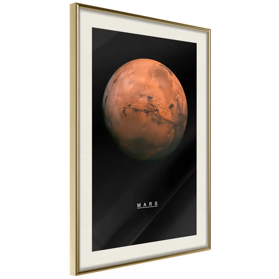 ⁨Poster - Solar System: Mars (size 20x30, finish Gold frame with passe-partout)⁩ at Wasserman.eu