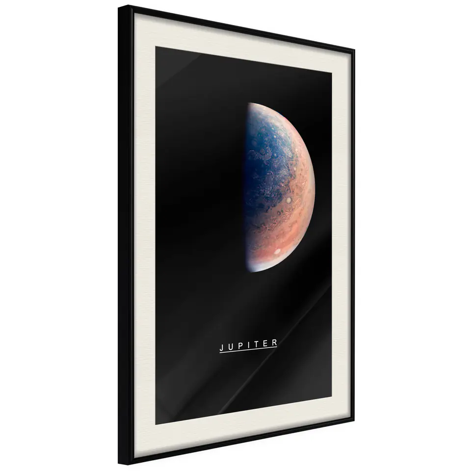 ⁨Poster - Solar system: Jupiter (size 20x30, finish Black frame with passe-partout)⁩ at Wasserman.eu