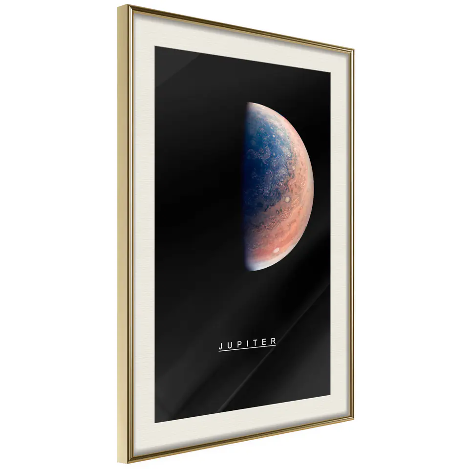 ⁨Poster - Solar system: Jupiter (size 20x30, finish Gold frame with passe-partout)⁩ at Wasserman.eu