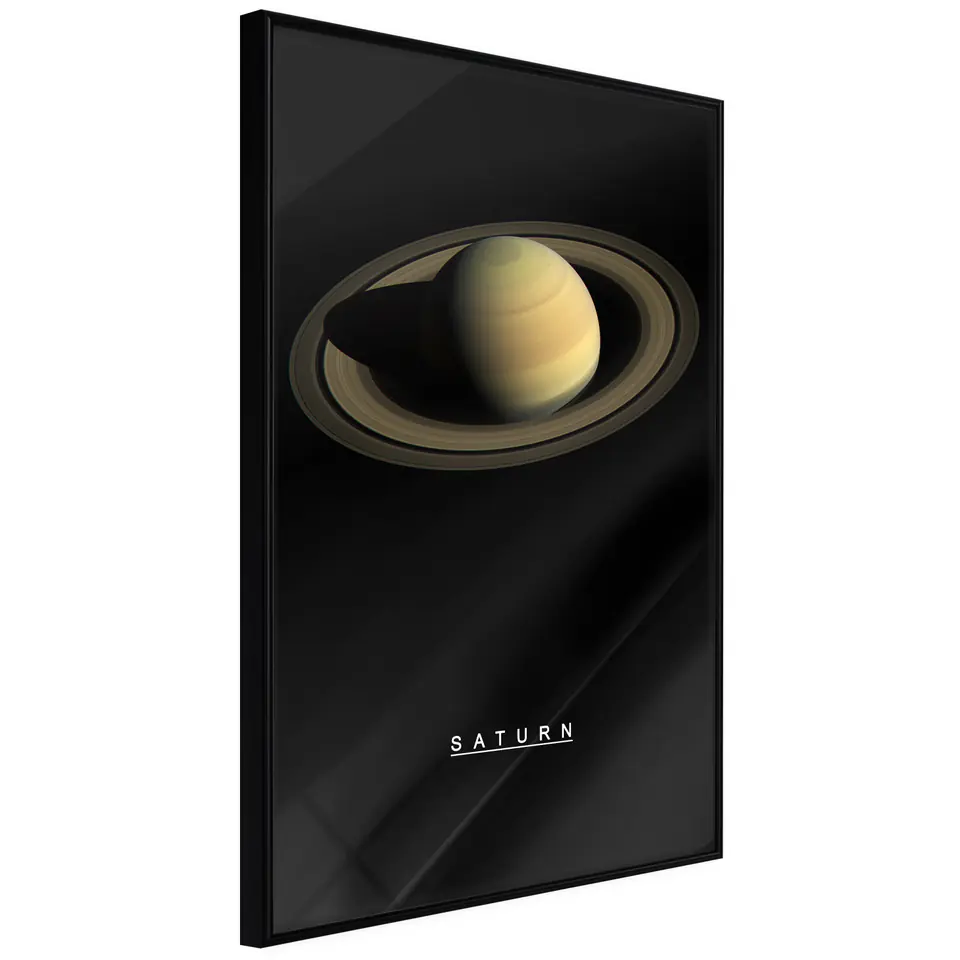 ⁨Poster - Solar system: Saturn (size 20x30, finish Frame black)⁩ at Wasserman.eu