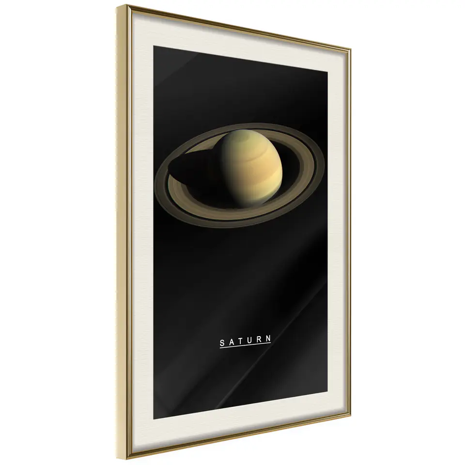 ⁨Poster - Solar System: Saturn (size 20x30, finish Gold frame with passe-partout)⁩ at Wasserman.eu