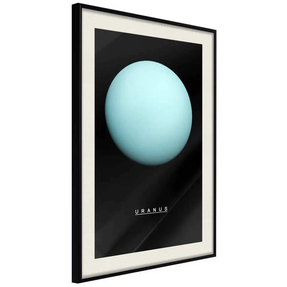 ⁨Poster - Solar system: Uranus (size 20x30, finish Black frame with passe-partout)⁩ at Wasserman.eu