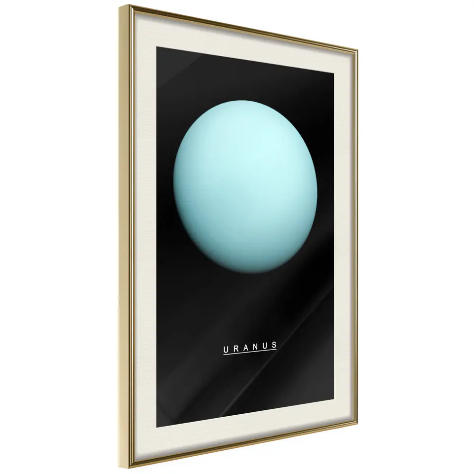 ⁨Poster - Solar System: Uranus (size 40x60, finish Gold frame with passe-partout)⁩ at Wasserman.eu