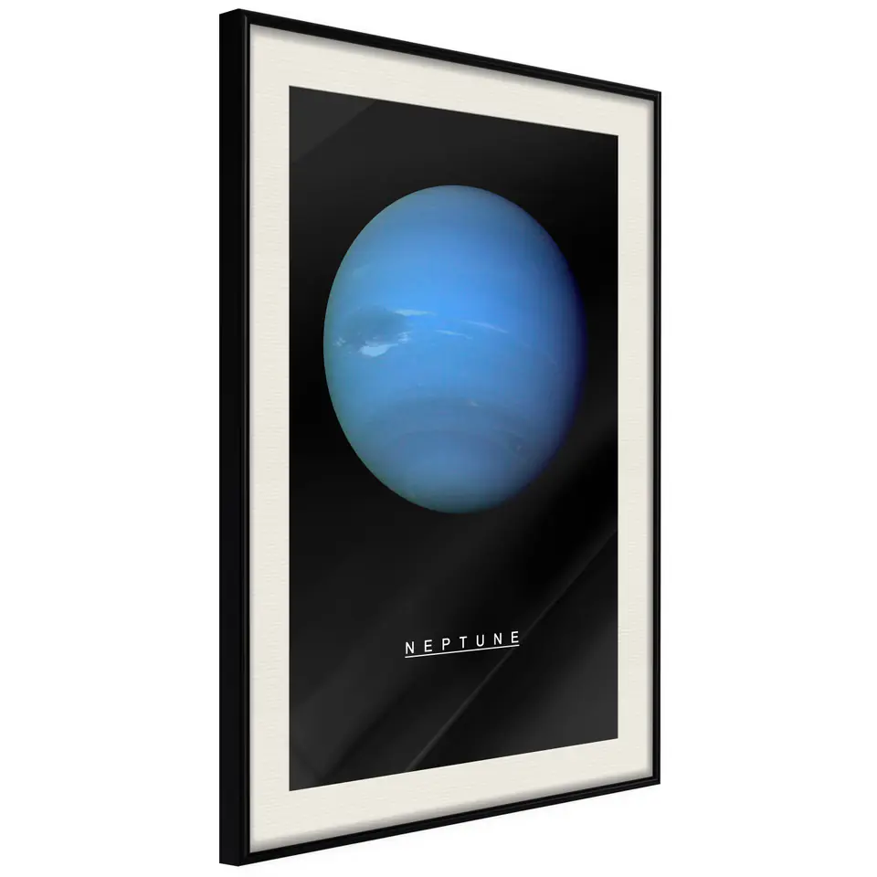 ⁨Poster - Solar system: Neptune (size 20x30, finish Black frame with passe-partout)⁩ at Wasserman.eu