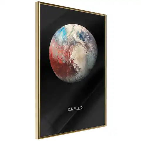 ⁨Poster - Solar System: Pluto (size 40x60, finish Gold frame)⁩ at Wasserman.eu
