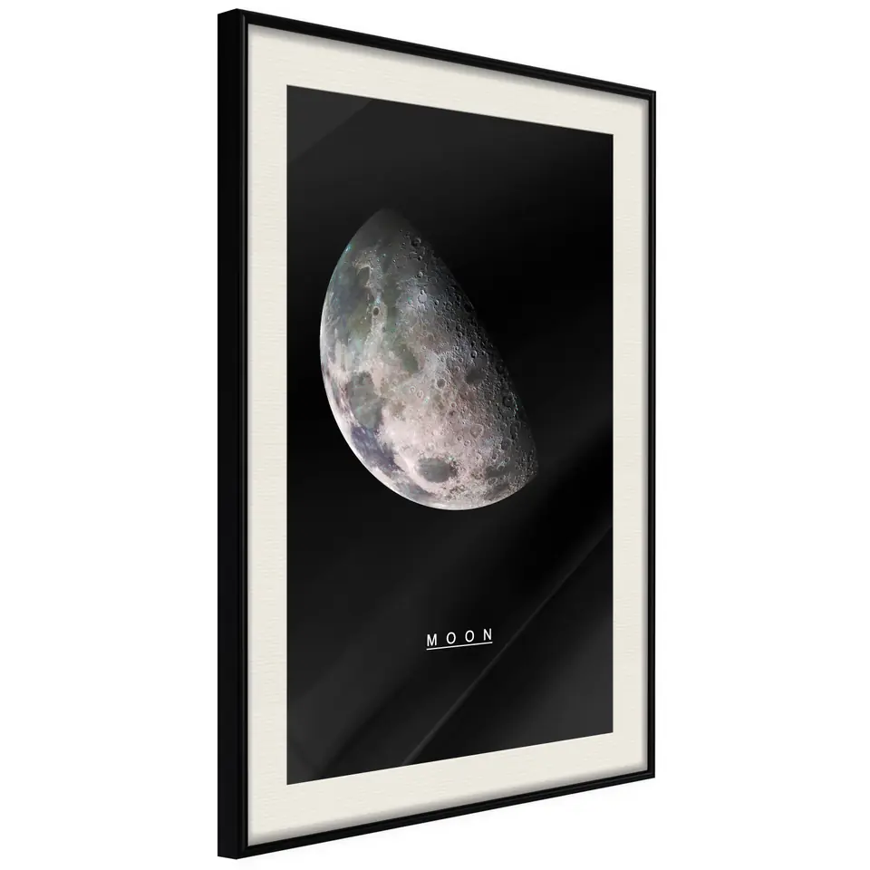 ⁨Plakat - Księżyc [Poster] (rozmiar 40x60, wykończenie Rama czarna z passe-partout)⁩ w sklepie Wasserman.eu