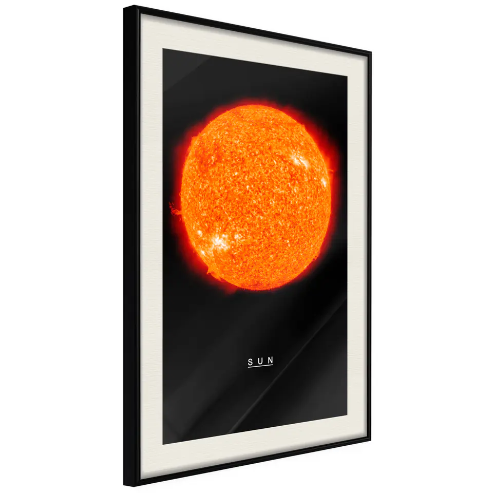 ⁨Poster - Solar system: Sun (size 20x30, finish Black frame with passe-partout)⁩ at Wasserman.eu