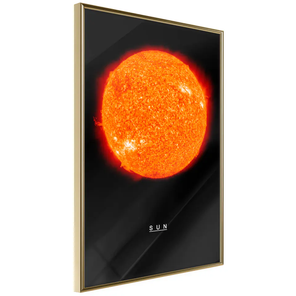 ⁨Poster - Solar system: Sun (size 20x30, finish Gold frame)⁩ at Wasserman.eu