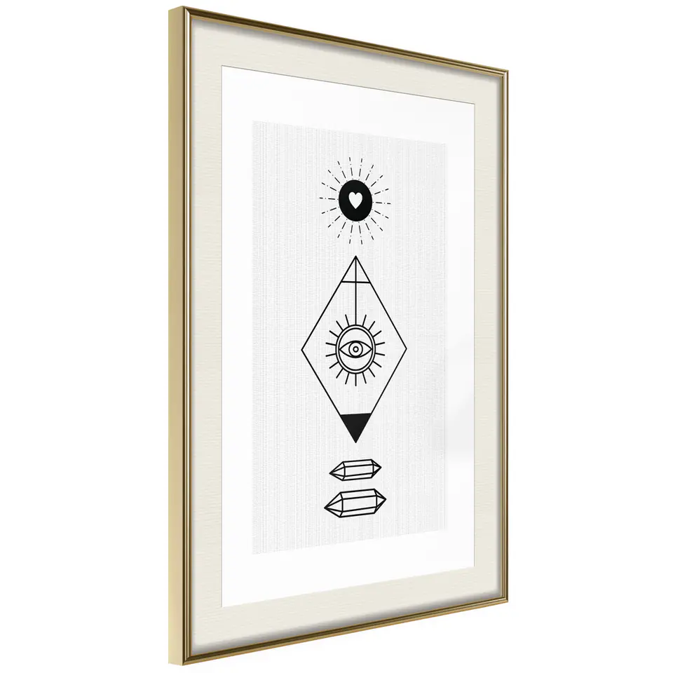 ⁨Plakat - Symbole [Poster] (rozmiar 30x45, wykończenie Rama złota z passe-partout)⁩ w sklepie Wasserman.eu
