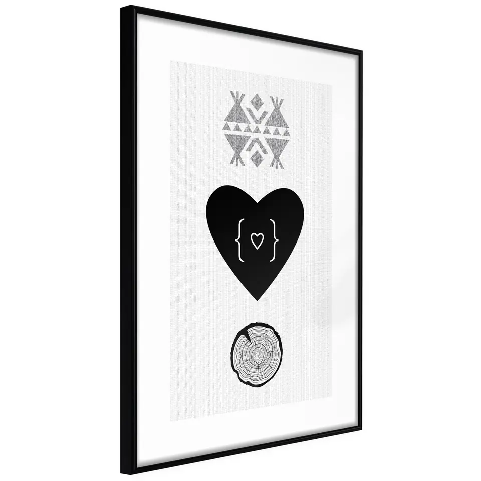 ⁨Plakat - Serce i pień [Poster] (rozmiar 20x30, wykończenie Rama czarna)⁩ w sklepie Wasserman.eu