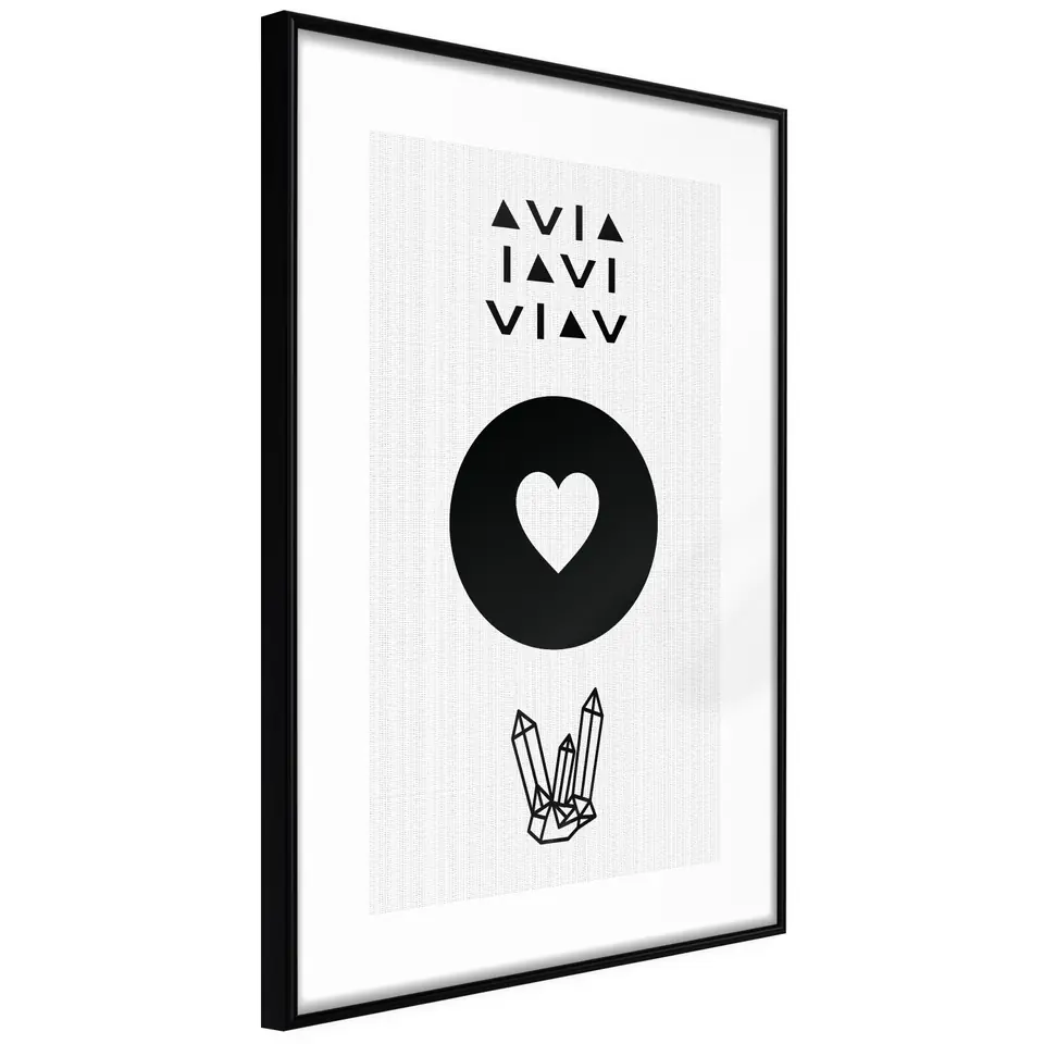 ⁨Plakat - Serce i kryształty [Poster] (rozmiar 40x60, wykończenie Rama czarna)⁩ w sklepie Wasserman.eu